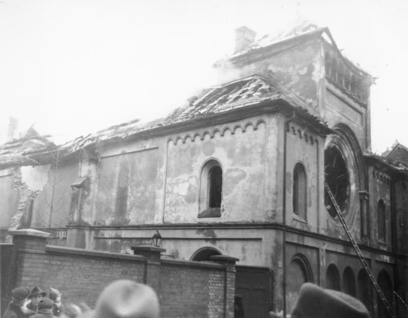 The Ohel Jakob synagogue in Munich destroyed during Kristallnacht, November 1938.