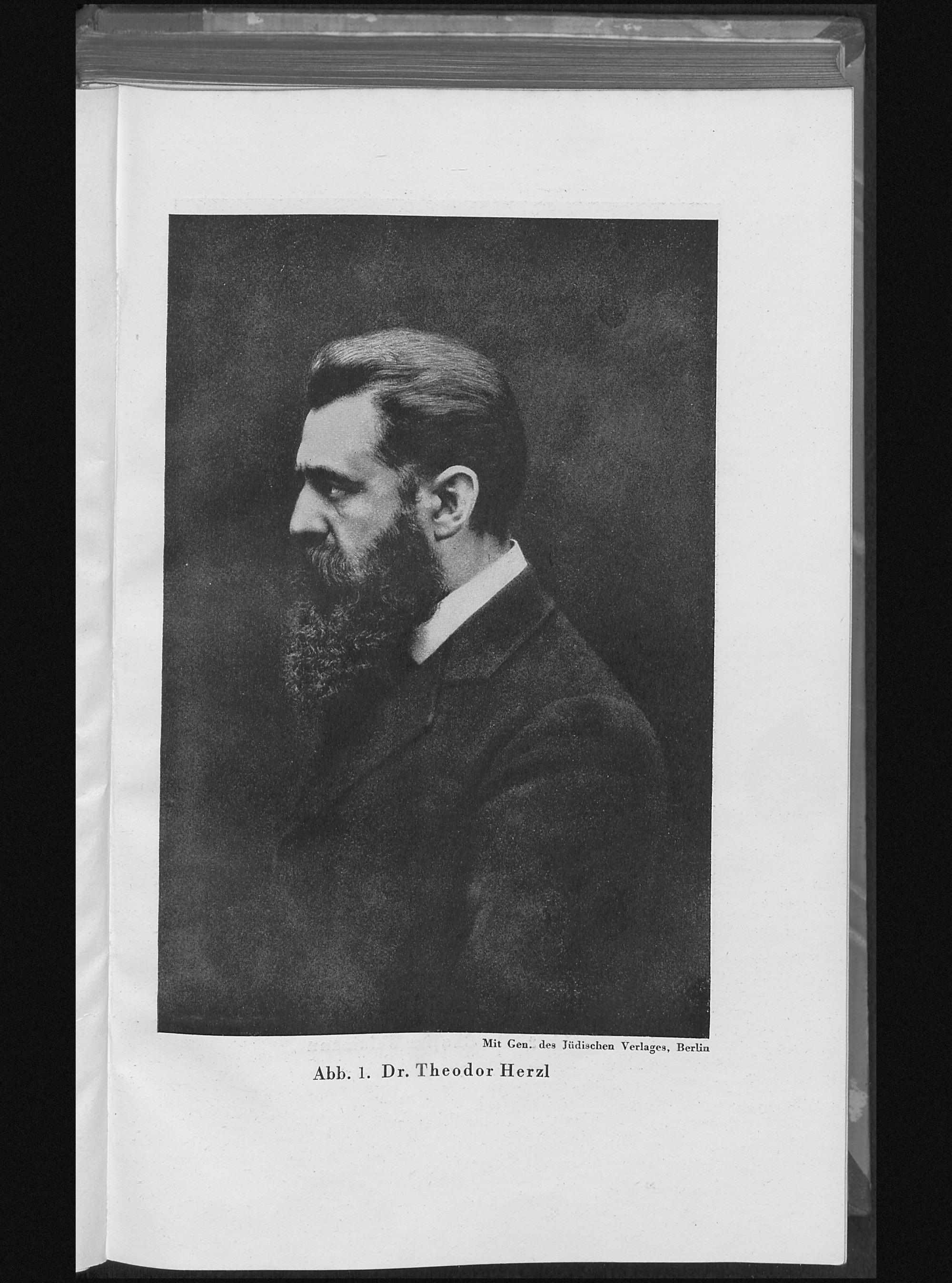 Studio portrait of Theodor Herzl, founder of modern political Zionism.